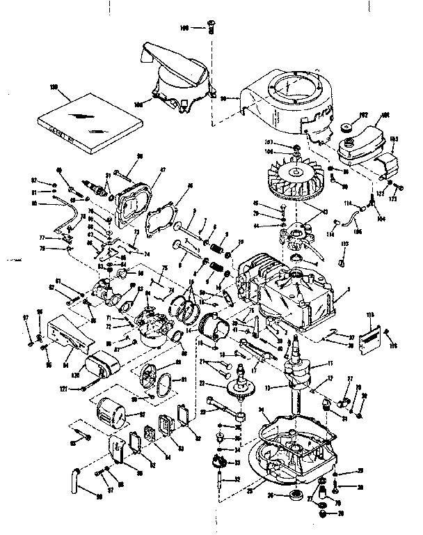 Basic Engine Diagram and Parts List for 14314351A  Craftsman Engine