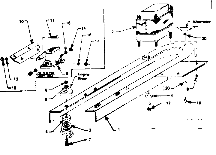 Mounting Base Diagram and Parts List for 580321831  Craftsman Engine