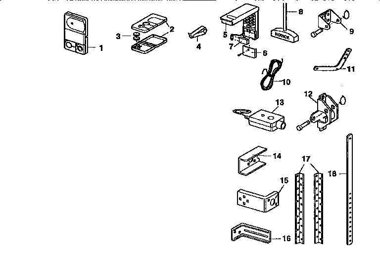 Installation Diagram and Parts List for 13953664SRT  Craftsman Garage Door Opener