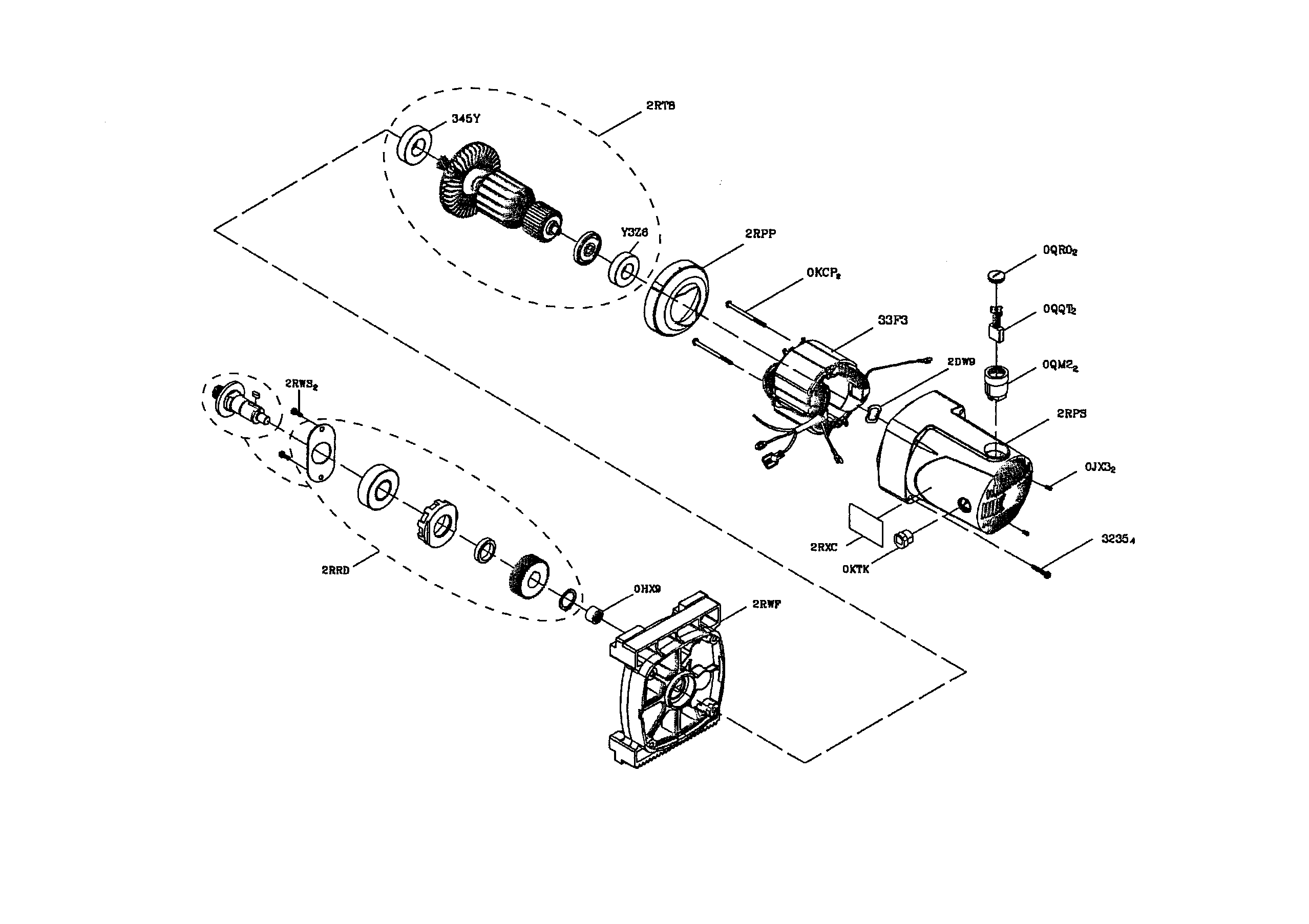 Motor Diagram and Parts List for 137218073  Craftsman Table Saw