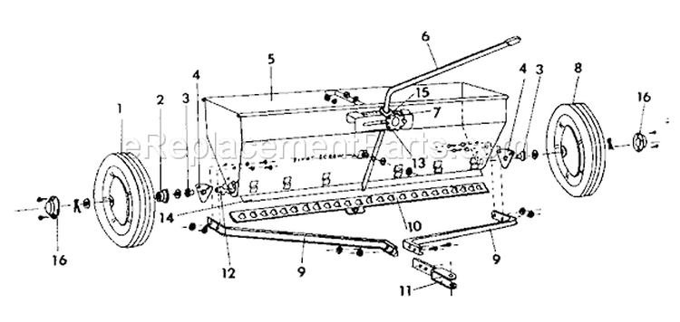 Replacement Parts Diagram and Parts List for 45282152  Craftsman Spreader