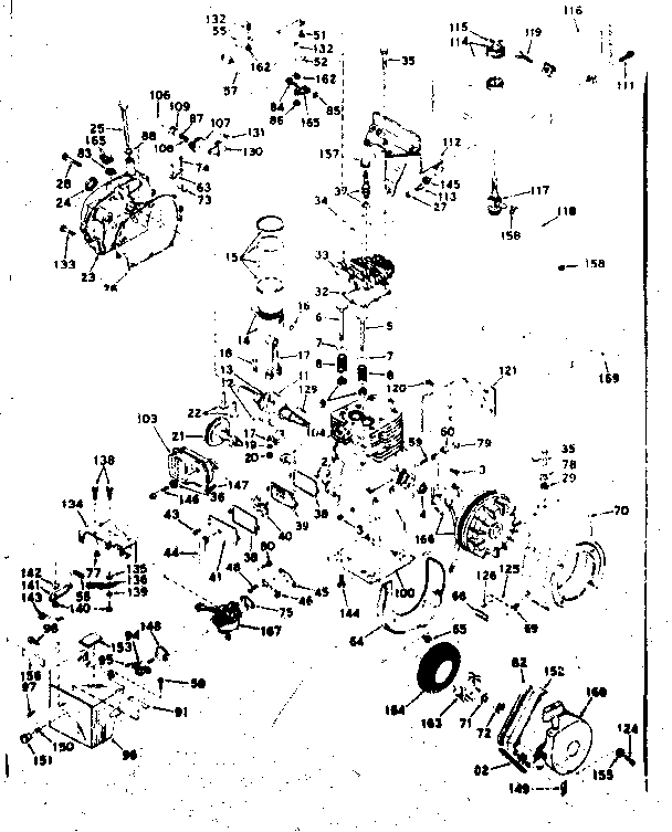Basic Engine Diagram and Parts List for 143596082  Craftsman Engine