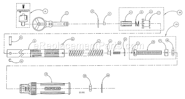 Wrench Diagram and Parts List for 45544593  Craftsman Wrench
