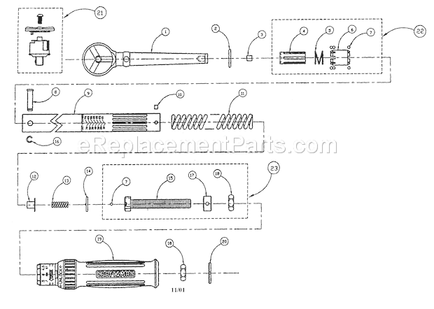 Wrench Diagram and Parts List for 45544594  Craftsman Wrench