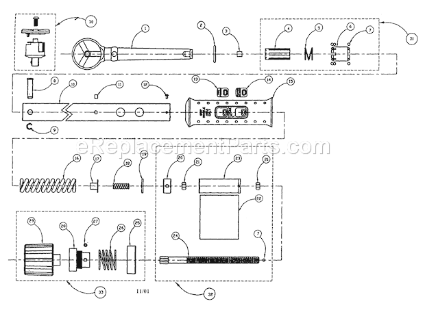 Wrench Diagram and Parts List for 45544596  Craftsman Wrench