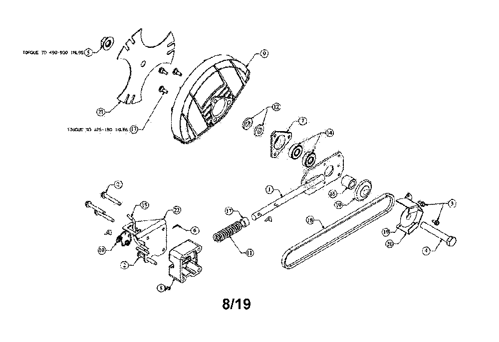 Blade assembly Diagram and Parts List for CMXGKAM1158708  Craftsman Edger