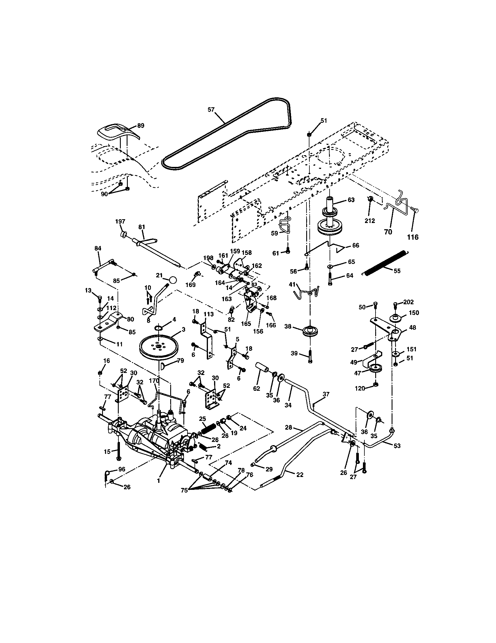 Ground Drive Diagram and Parts List for 917272759  Craftsman Lawn Tractor