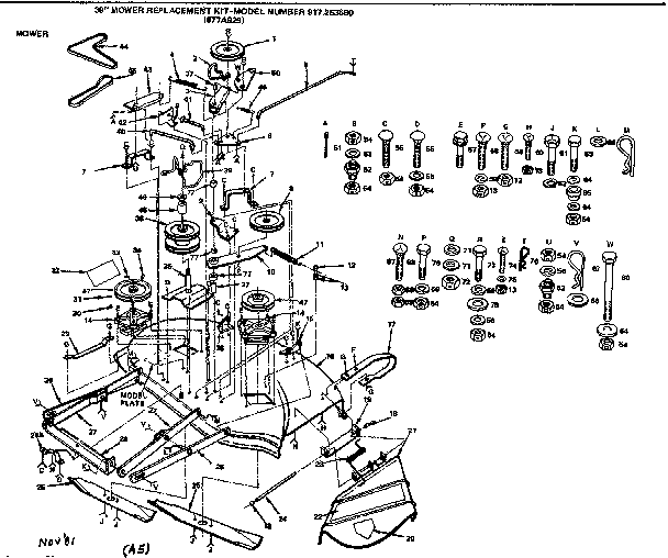 Mower Diagram and Parts List for 917253680  Craftsman Lawn Mower