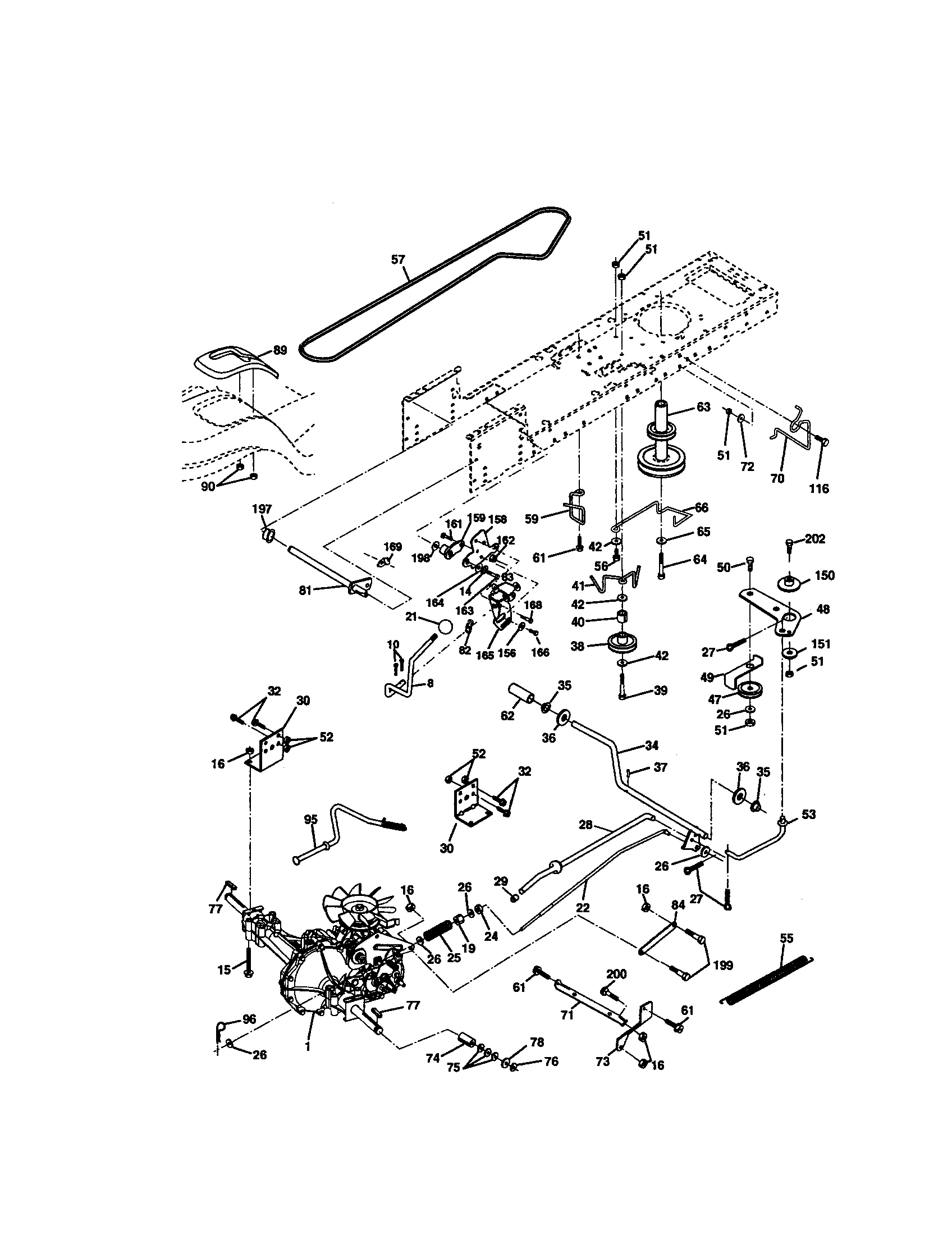 Groud Drive Diagram and Parts List for 917271640  Craftsman Lawn Tractor