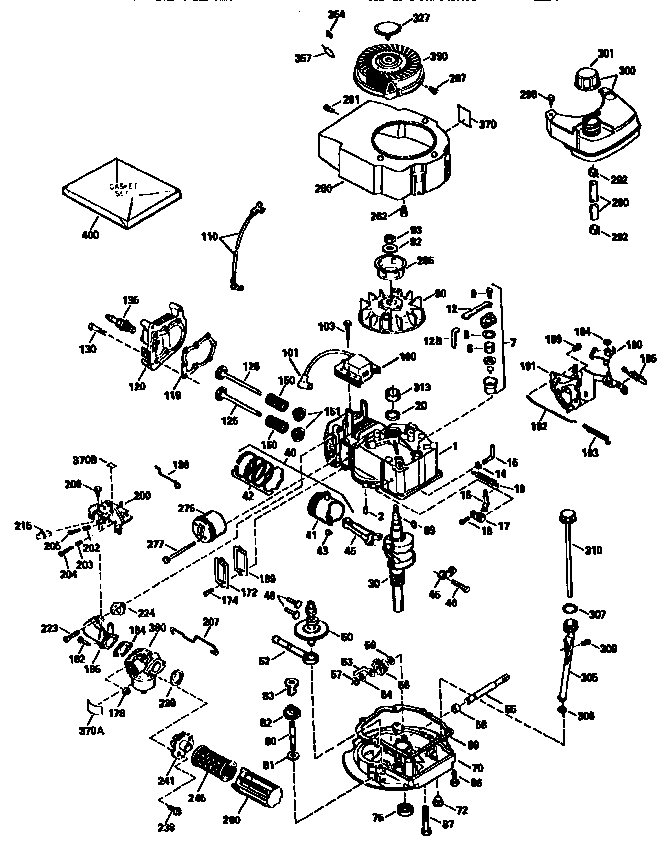 Replacement Parts Diagram and Parts List for 143944024  Craftsman Engine