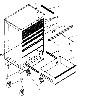 Cabinet Parts Diagram and Parts List for 706658022  Craftsman Tool Stand & Cart