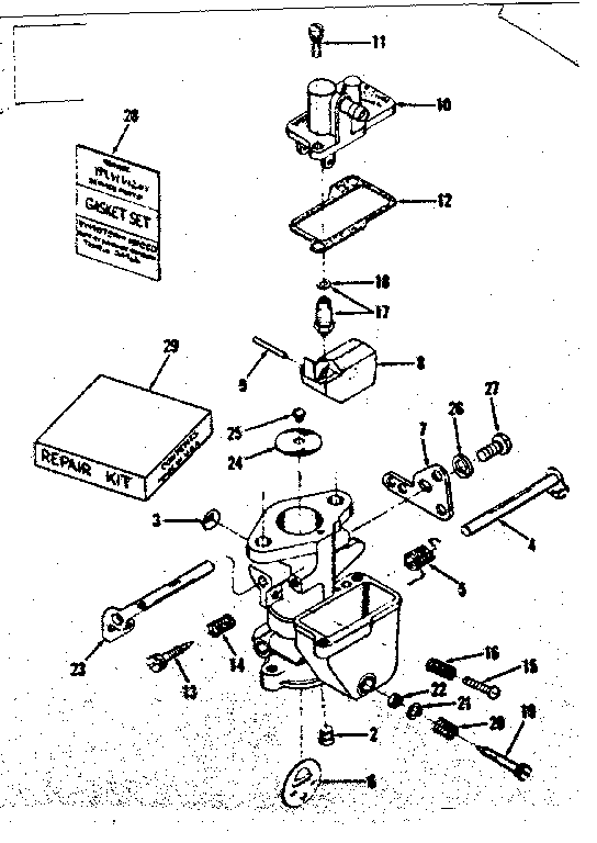 Carburetor Diagram and Parts List for 14356200  Craftsman Engine
