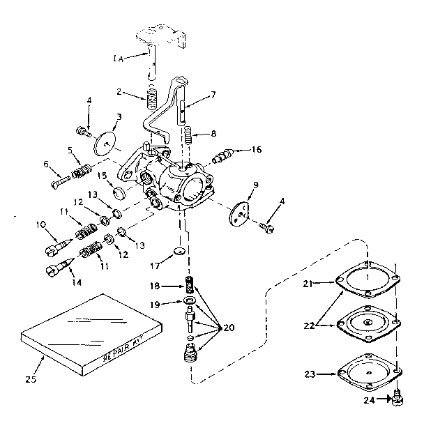Carburetor No. 630982 Diagram and Parts List for 143571112  Craftsman Engine