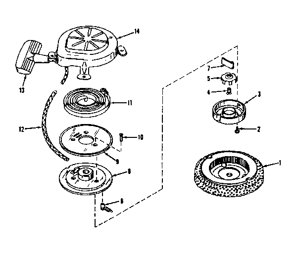 Rewind Starter No. 29224 Diagram and Parts List for 143502021  Craftsman Engine