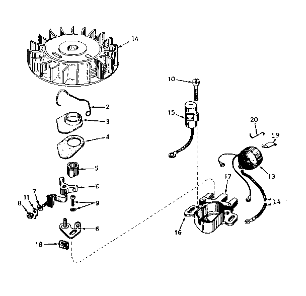 Magneto No. 610693a Diagram and Parts List for 143171022  Craftsman Engine
