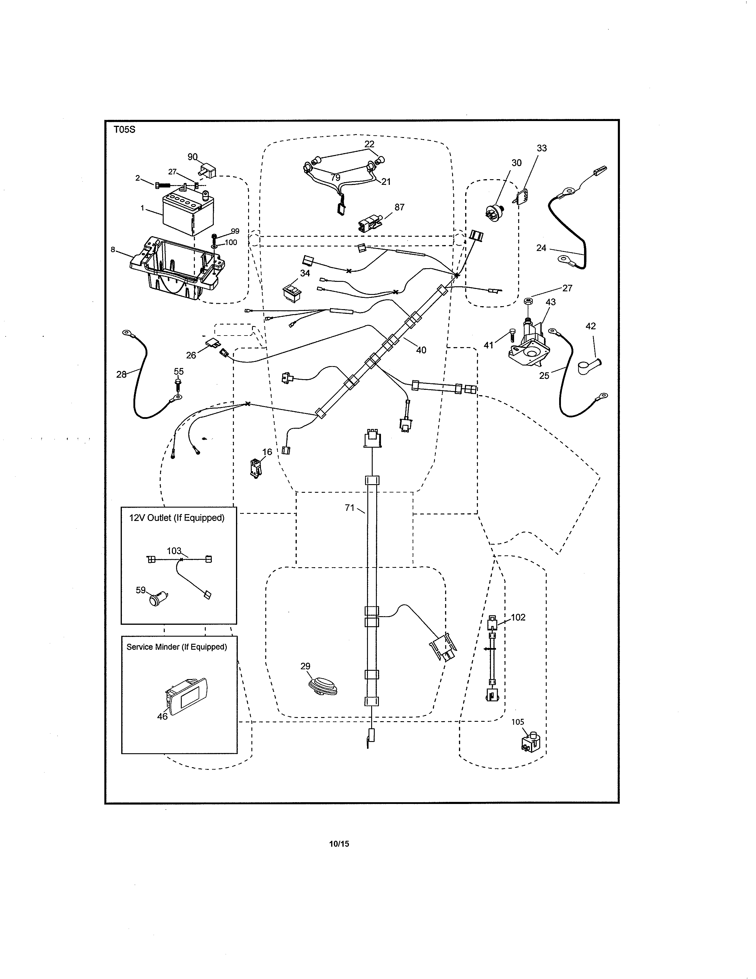 Electrical Diagram and Parts List for 917203901  Craftsman Lawn Tractor