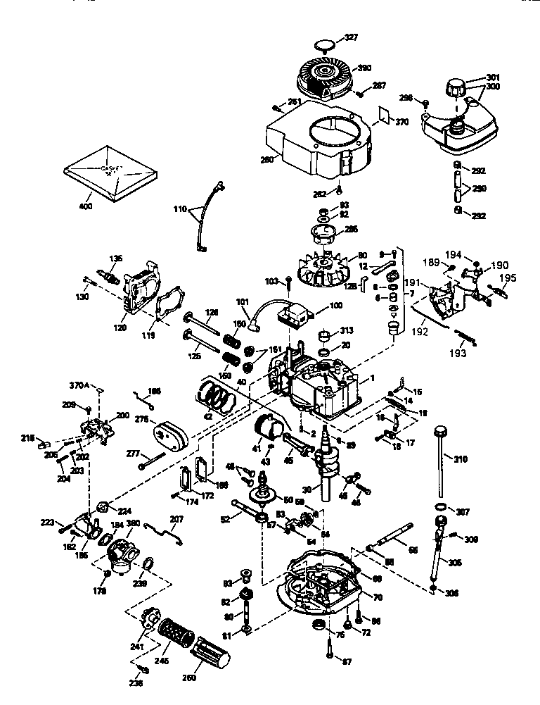 Replacement Parts Diagram and Parts List for 143945020  Craftsman Engine