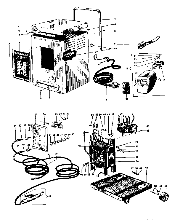 Unit Diagram and Parts List for 11320261  Craftsman Welder