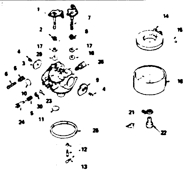 Carburetor Diagram and Parts List for 143366042  Craftsman Engine