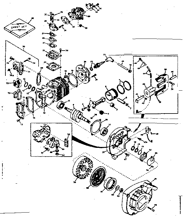 Engine Breakdown Diagram and Parts List for 917352031  Craftsman Chainsaw