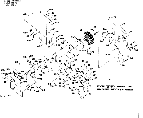 Engine Accessories Diagram and Parts List for 580320071  Craftsman Engine