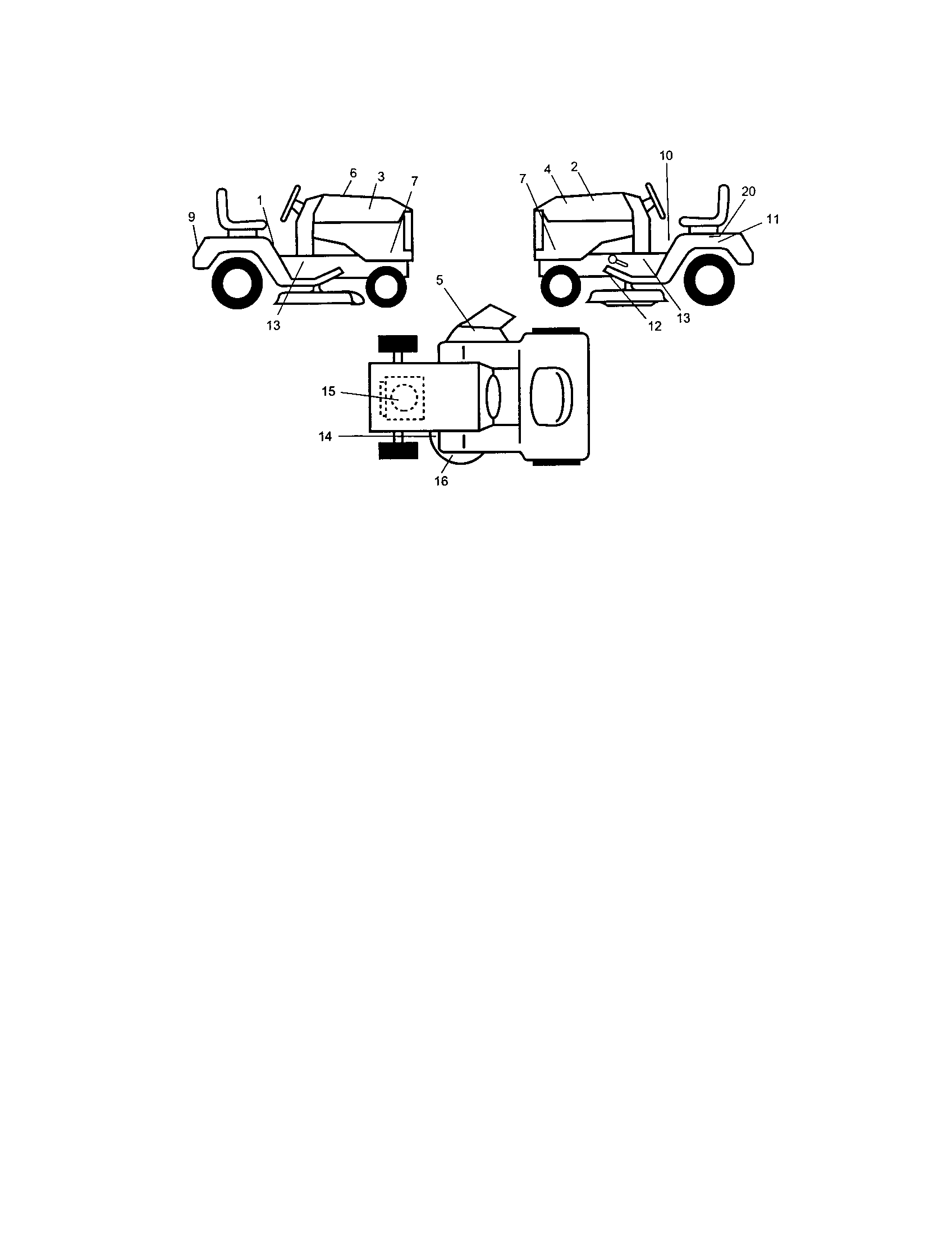 Decals Diagram and Parts List for 917275400  Craftsman Lawn Tractor