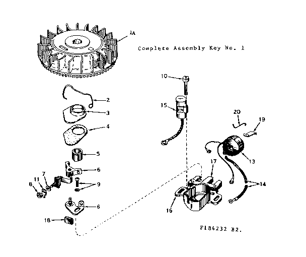 Magneto Diagram and Parts List for 143184232  Craftsman Engine