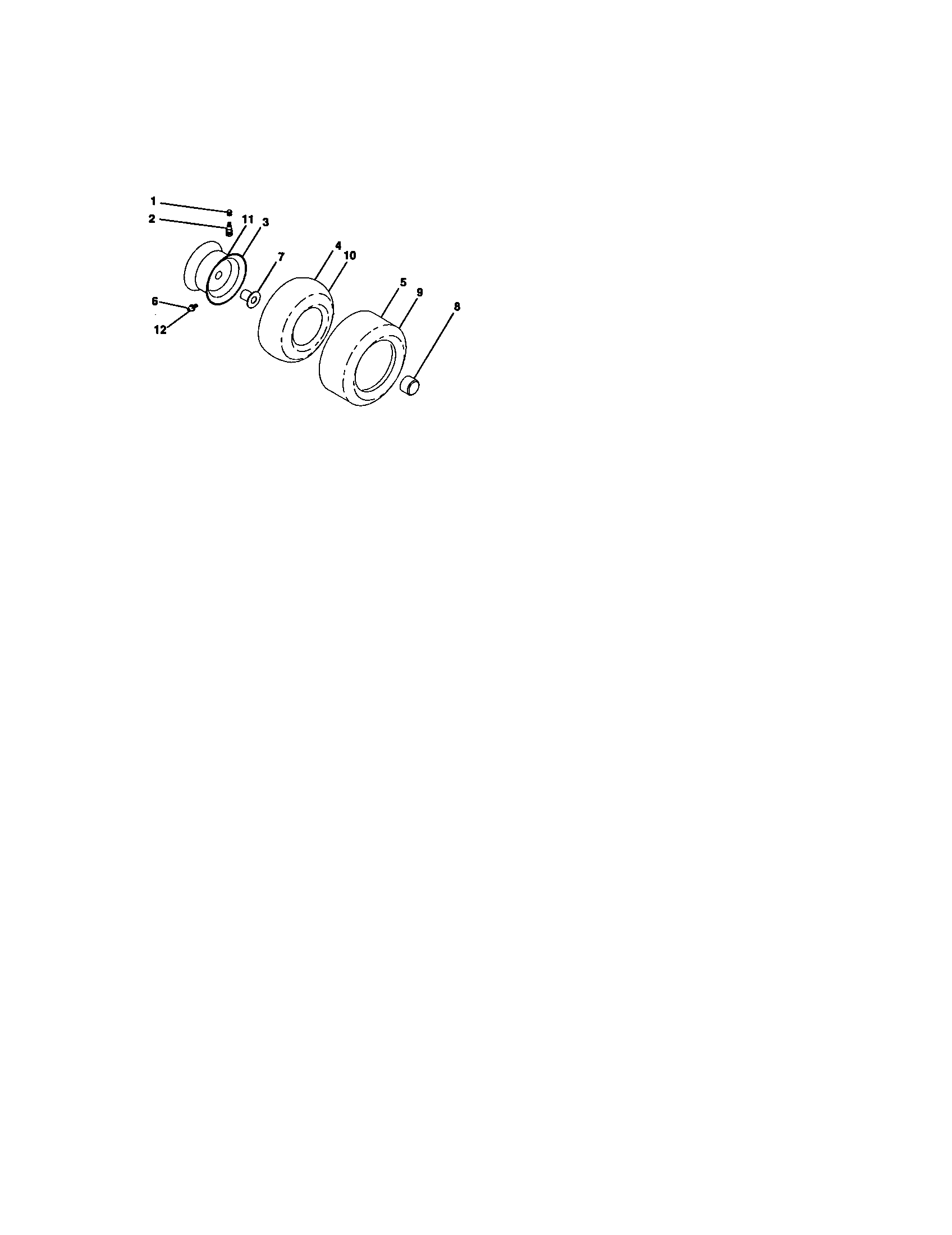 Wheels And Tires Diagram and Parts List for 917272954  Craftsman Lawn Tractor