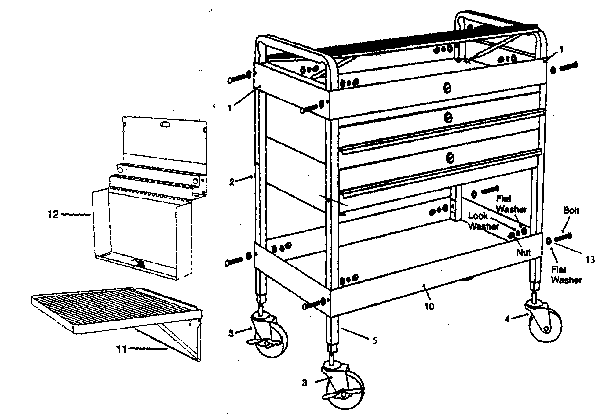 Service Cart Diagram and Parts List for 87559750  Craftsman Tool Stand & Cart