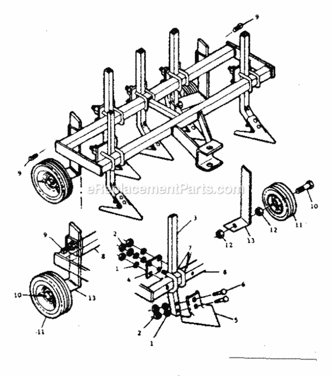 Page A Diagram and Parts List for 475253042  Craftsman Cultivator