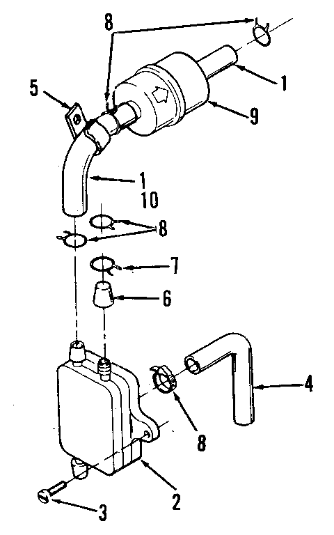 Fuel Pump And Filter Diagram and Parts List for 73911054C  Craftsman Engine
