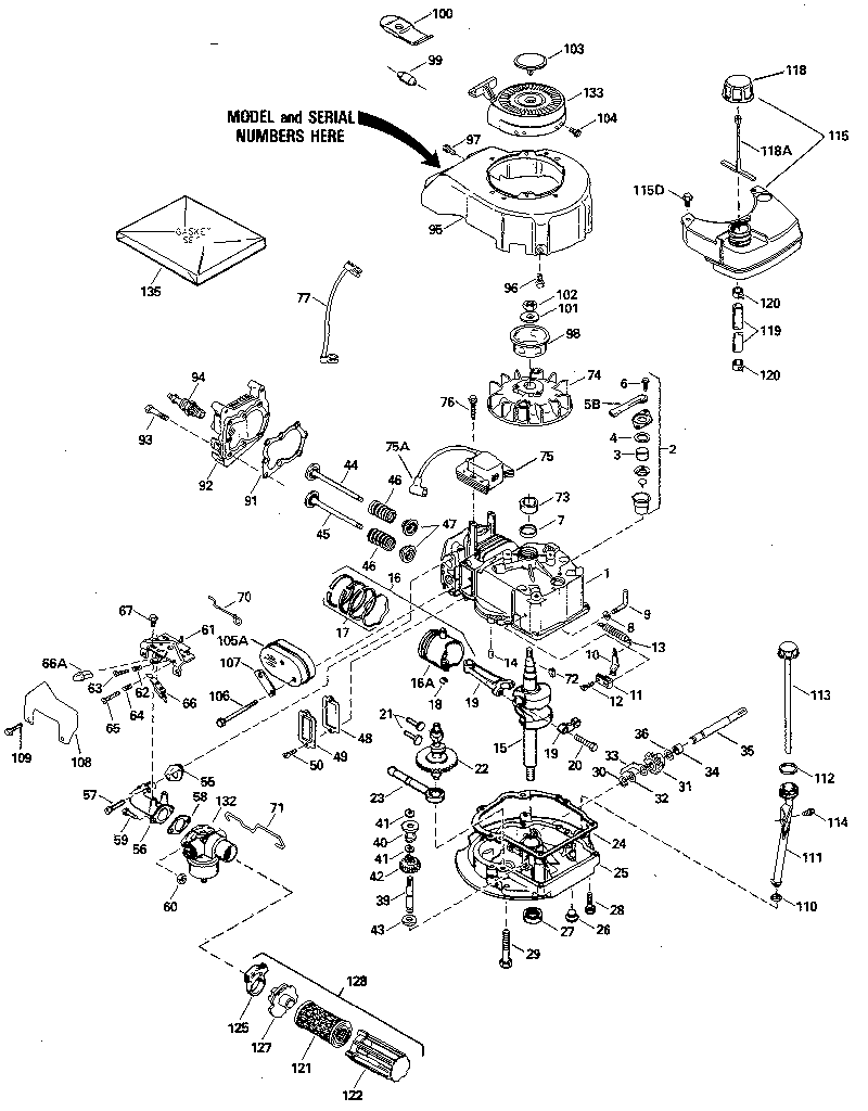 Replacement Parts Diagram and Parts List for 143394142  Craftsman Engine