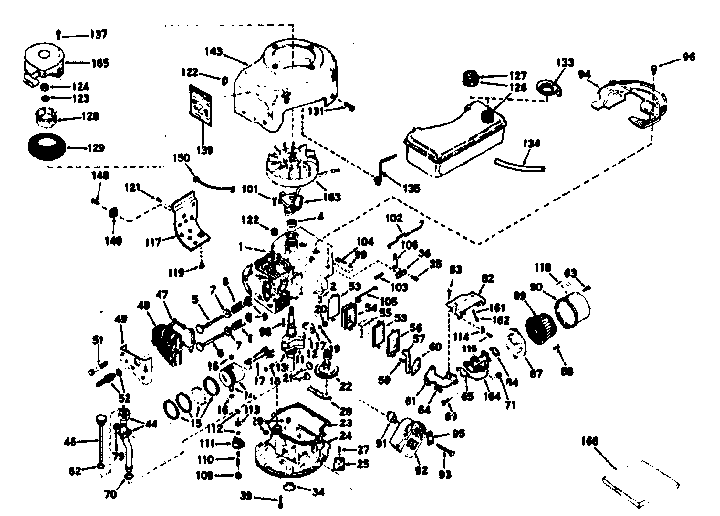 Basic Engine Diagram and Parts List for 143226332  Craftsman Engine