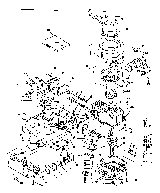 Basic Engine Diagram and Parts List for 143122071  Craftsman Engine