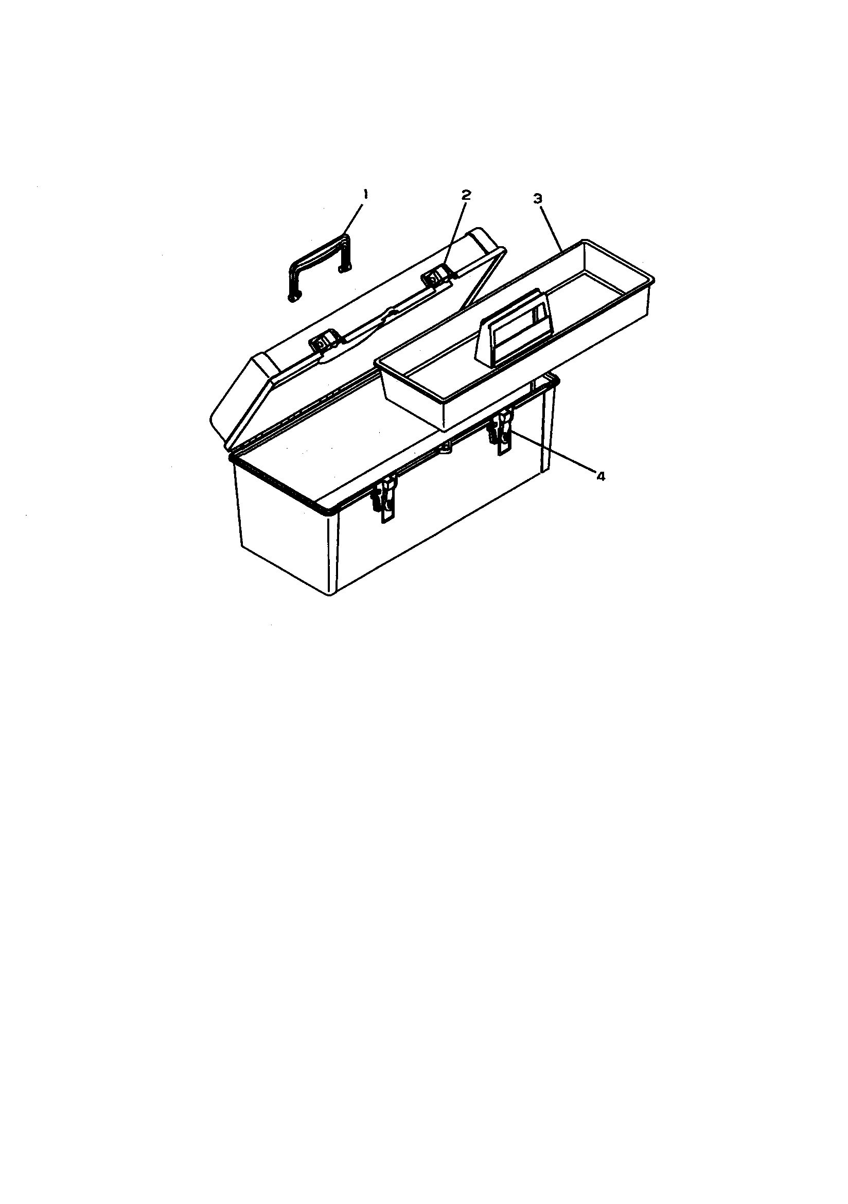 19" Plastic Handbox Diagram and Parts List for 706656190  Craftsman Tool Stand & Cart