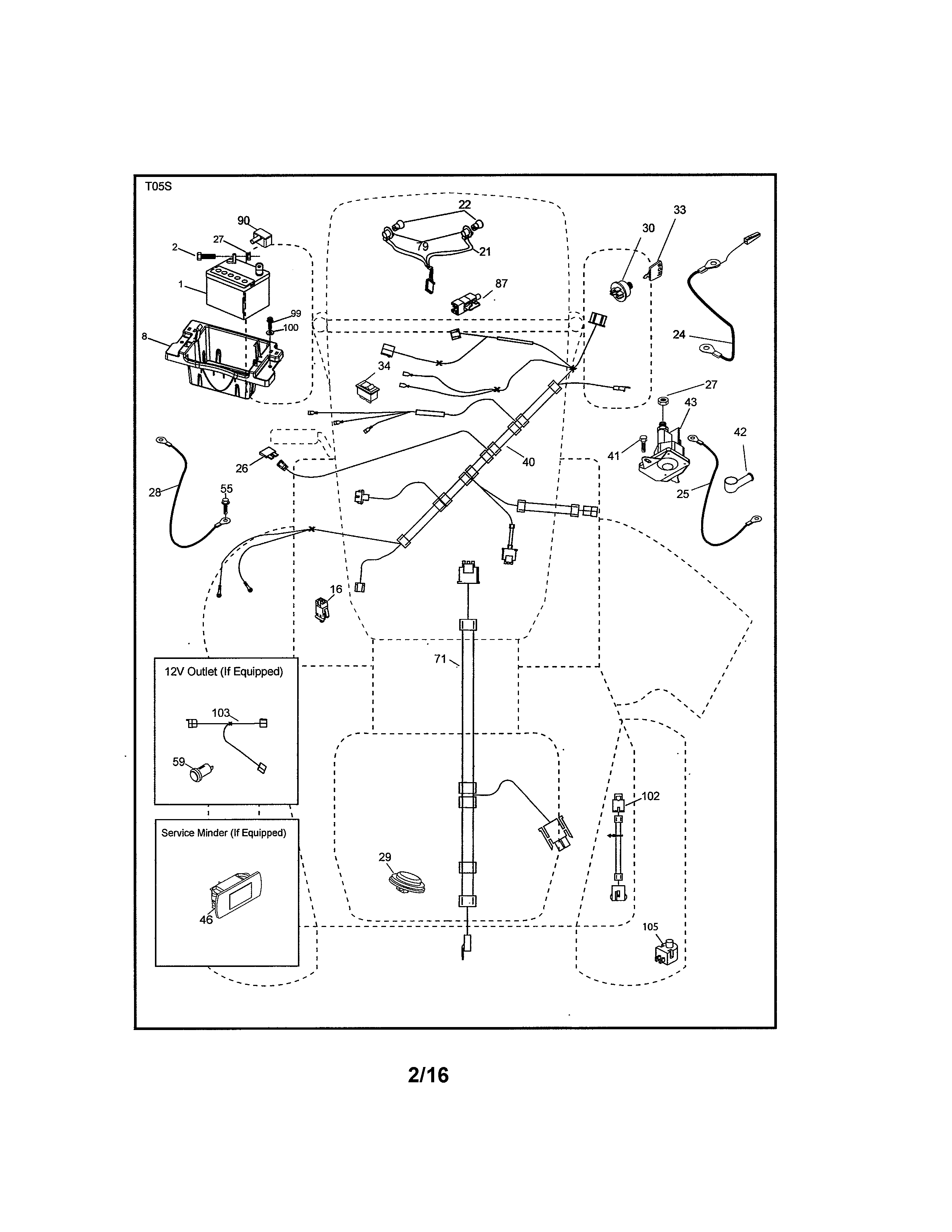 Electrical Diagram and Parts List for 917250821  Craftsman Lawn Tractor