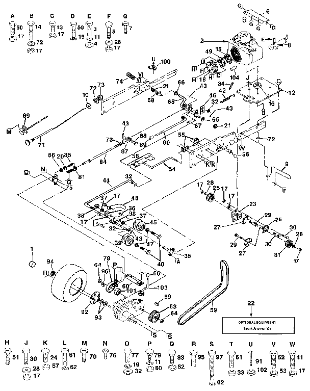 Ground Drive Diagram and Parts List for 917255961  Craftsman Lawn Tractor