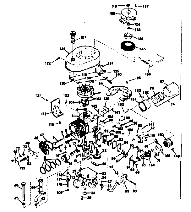 Basic Engine Diagram and Parts List for 143226242  Craftsman Engine