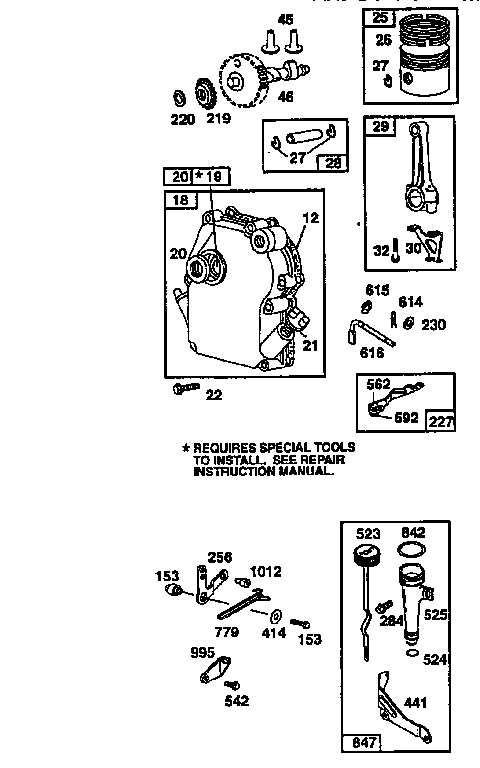 Engine 135212-0223-01 (71/500) Diagram and Parts List for 500135212-0223-01  Craftsman Engine