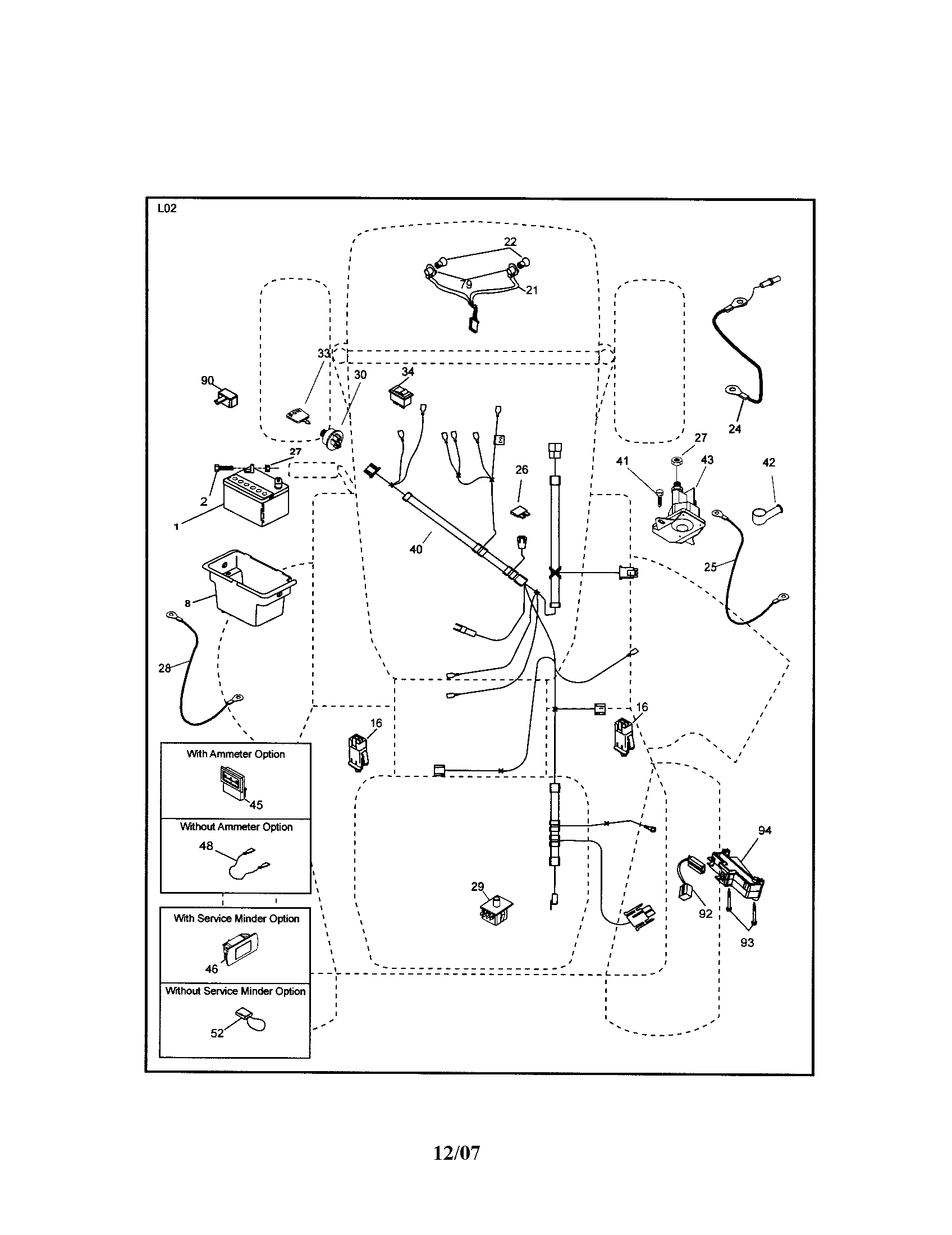 Electrical Diagram and Parts List for 917286030  Craftsman Lawn Tractor