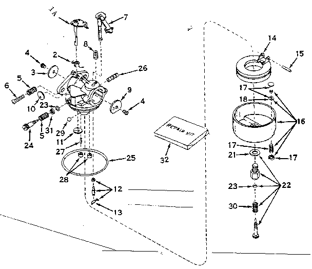 Carburetor No. 631469 Diagram and Parts List for 143597022  Craftsman Engine