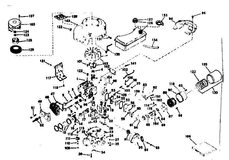 Basic Engine Diagram and Parts List for 143226072  Craftsman Engine