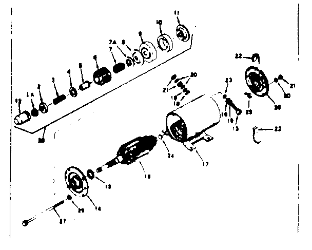 Starter Motor Diagram and Parts List for 143236022  Craftsman Engine