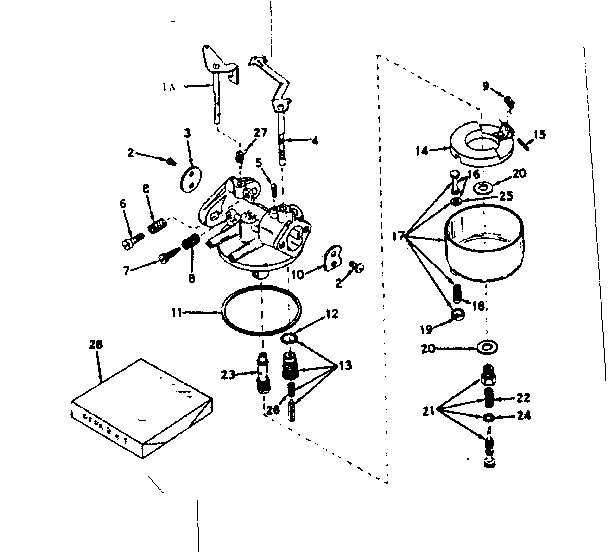 Carburetor Diagram and Parts List for 143579102  Craftsman Engine