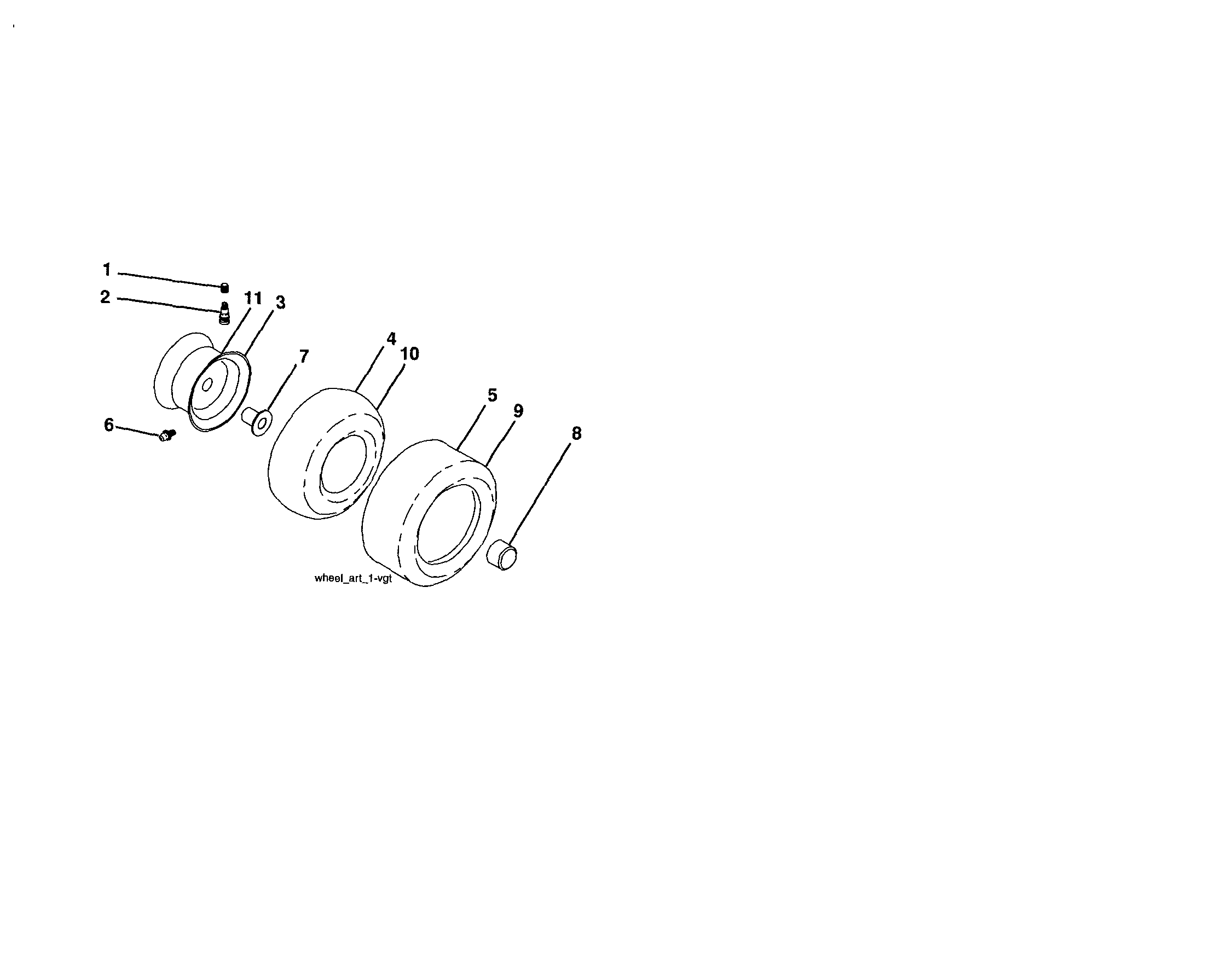 Wheels And Tires Diagram and Parts List for 917280330  Craftsman Lawn Tractor