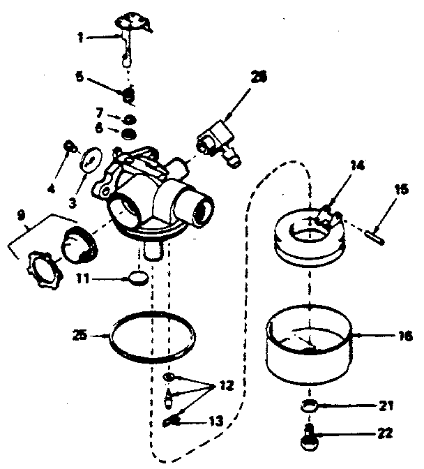 Carburetor No. 6323889 Diagram and Parts List for 143384512  Craftsman Engine