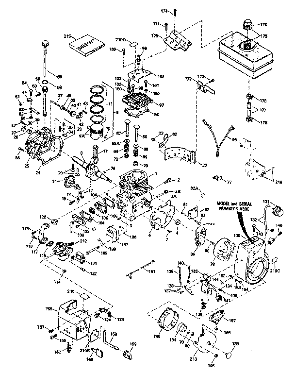 Engine Diagram and Parts List for 143786072  Craftsman Engine