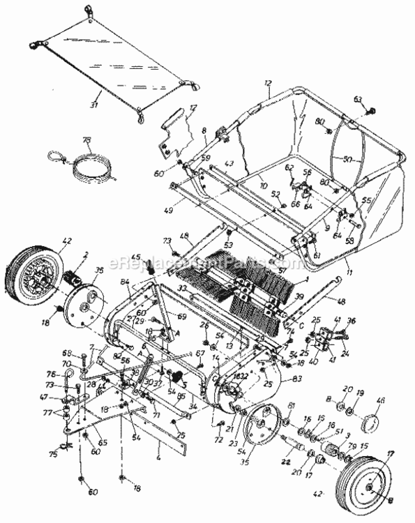 Page A Diagram and Parts List for 486241320  Craftsman Leaf Blower / Vacuum