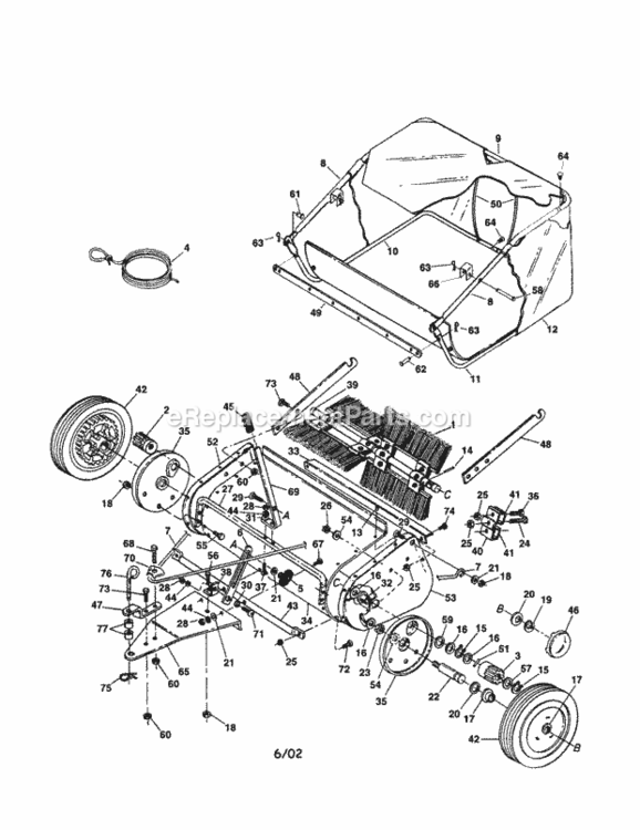 Page A Diagram and Parts List for 486241322  Craftsman Leaf Blower / Vacuum