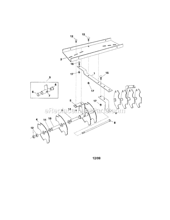 Page A Diagram and Parts List for 48624206  Craftsman Cultivator